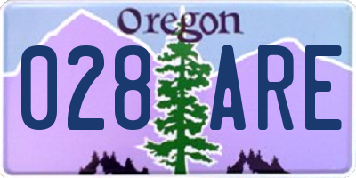 OR license plate 028ARE
