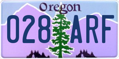 OR license plate 028ARF