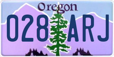 OR license plate 028ARJ