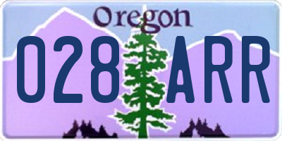 OR license plate 028ARR