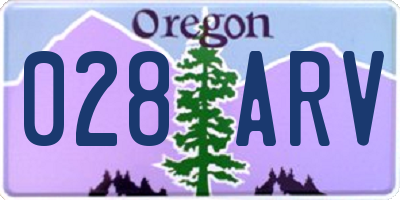 OR license plate 028ARV