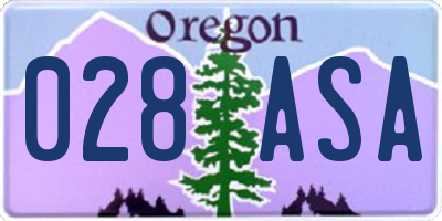 OR license plate 028ASA