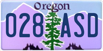 OR license plate 028ASD