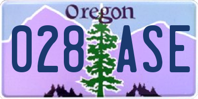 OR license plate 028ASE
