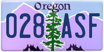 OR license plate 028ASF
