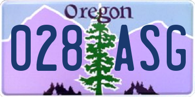 OR license plate 028ASG