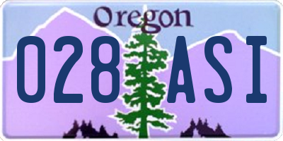 OR license plate 028ASI