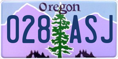 OR license plate 028ASJ