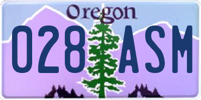 OR license plate 028ASM