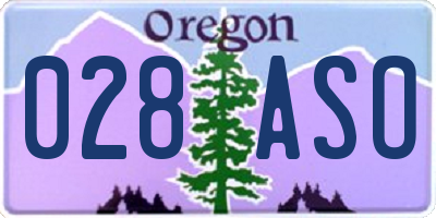 OR license plate 028ASO