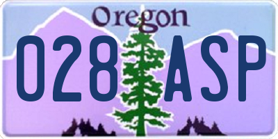 OR license plate 028ASP