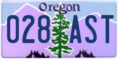 OR license plate 028AST