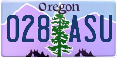 OR license plate 028ASU