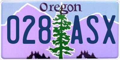 OR license plate 028ASX