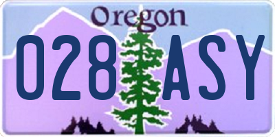 OR license plate 028ASY