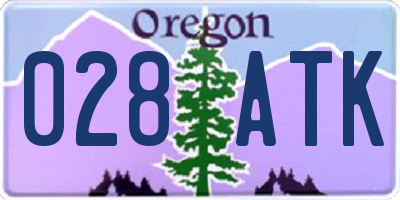 OR license plate 028ATK