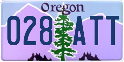 OR license plate 028ATT