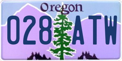 OR license plate 028ATW