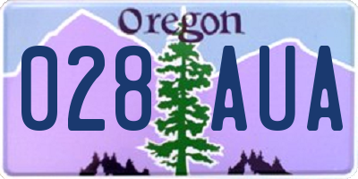 OR license plate 028AUA