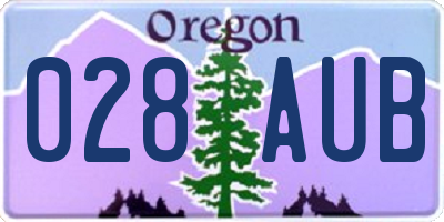 OR license plate 028AUB