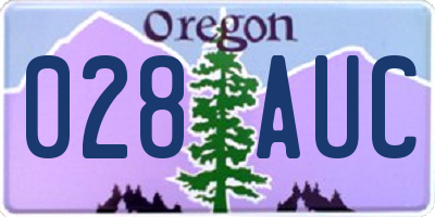 OR license plate 028AUC