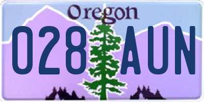 OR license plate 028AUN