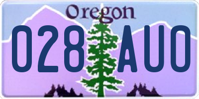 OR license plate 028AUO