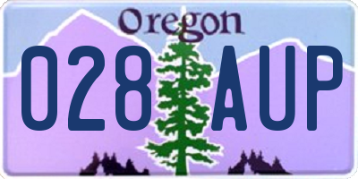 OR license plate 028AUP