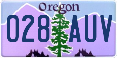 OR license plate 028AUV