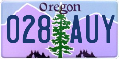 OR license plate 028AUY