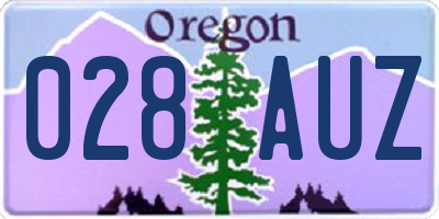OR license plate 028AUZ