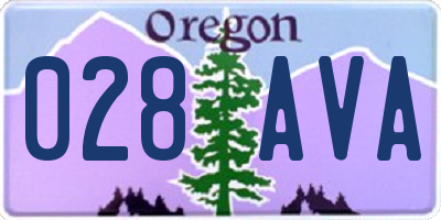 OR license plate 028AVA