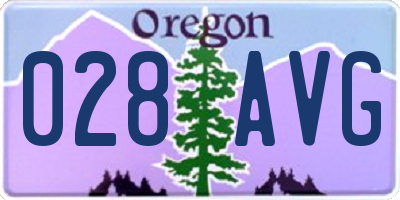 OR license plate 028AVG