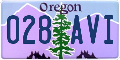 OR license plate 028AVI