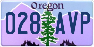 OR license plate 028AVP