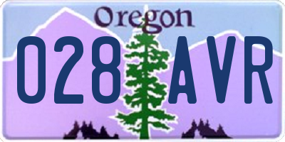 OR license plate 028AVR