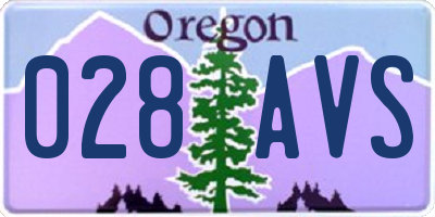 OR license plate 028AVS
