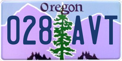 OR license plate 028AVT
