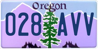 OR license plate 028AVV
