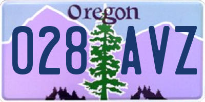 OR license plate 028AVZ