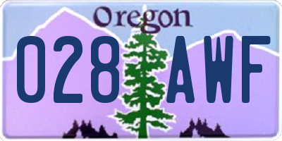 OR license plate 028AWF