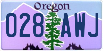 OR license plate 028AWJ