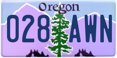 OR license plate 028AWN