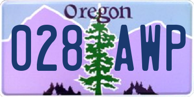OR license plate 028AWP