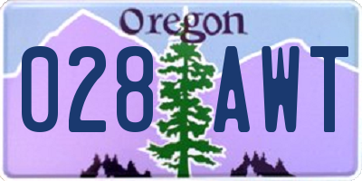 OR license plate 028AWT