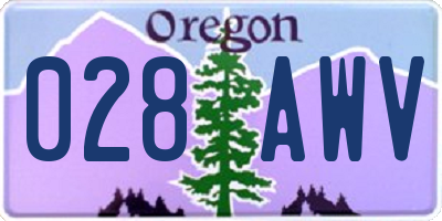 OR license plate 028AWV