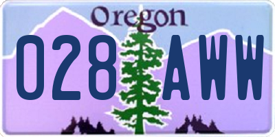 OR license plate 028AWW
