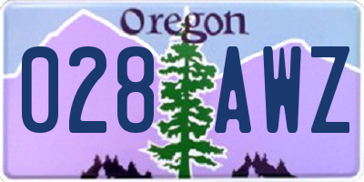 OR license plate 028AWZ