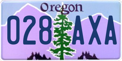 OR license plate 028AXA