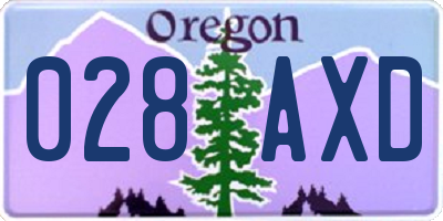 OR license plate 028AXD